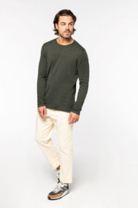 Pull Lyocell Tencel H | Pull publicitaire Organic Khaki Heather 1